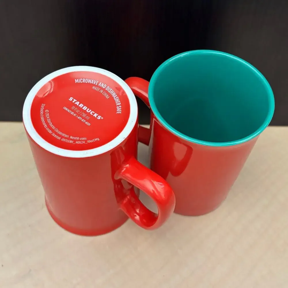 Starbucks 2024 Red Holiday Coffee Mug Cup 10 oz Siren Logo Collectible